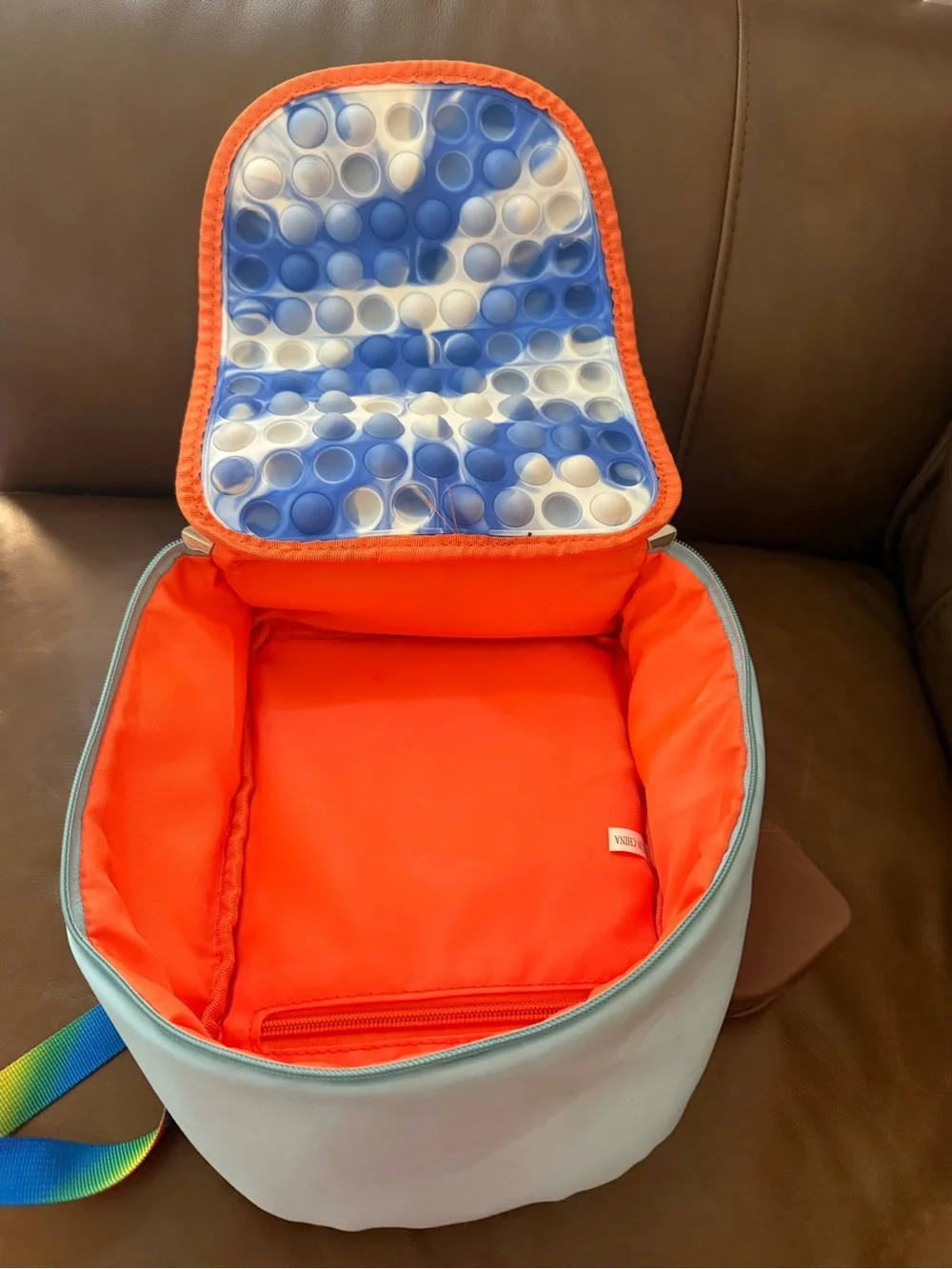 Light Blue Pop-It Sensory Backpack with Blue-White Bubble Panel